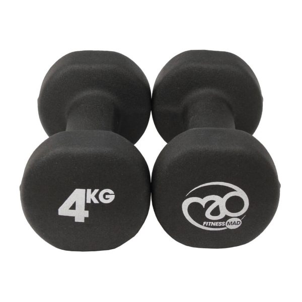 Fitness Mad 4kg Black Dumbbells