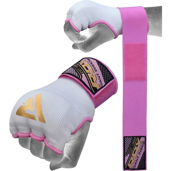 RDX IS Women Gel Padded Wrist Strap Inner Gloves Pink / White OEKO-TEX® Standard 100 certified L