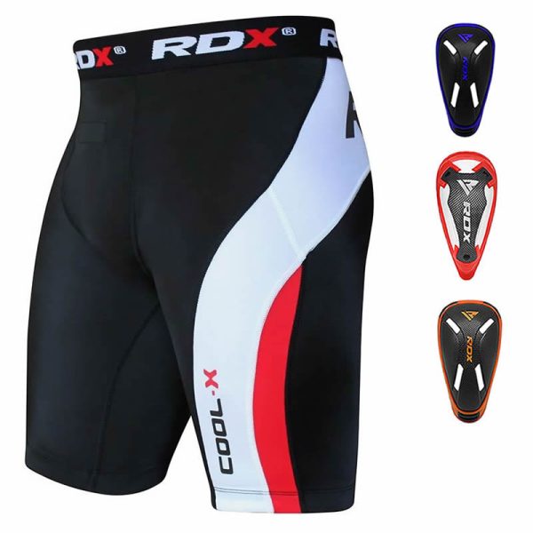 RDX MB Compression Shorts with Groin Cup Red / M