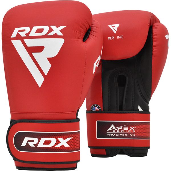 RDX APEX Sparring/Training Boxing Gloves Hook & Loop Red / 12oz