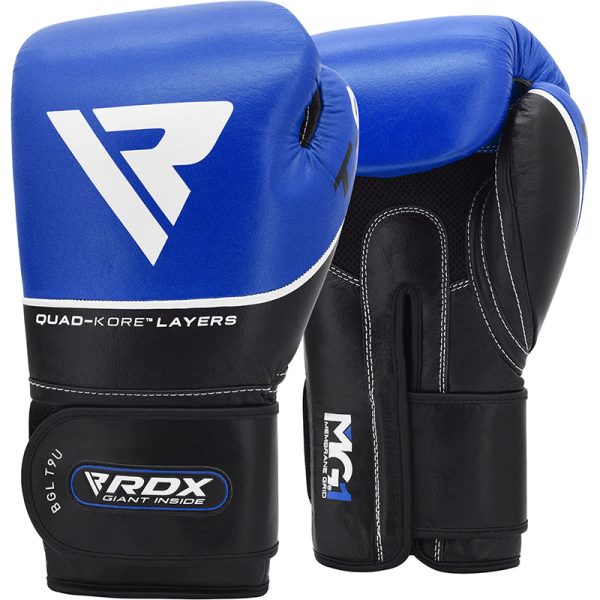 RDX T9 Ace Leather Boxing Gloves Blue / 14oz