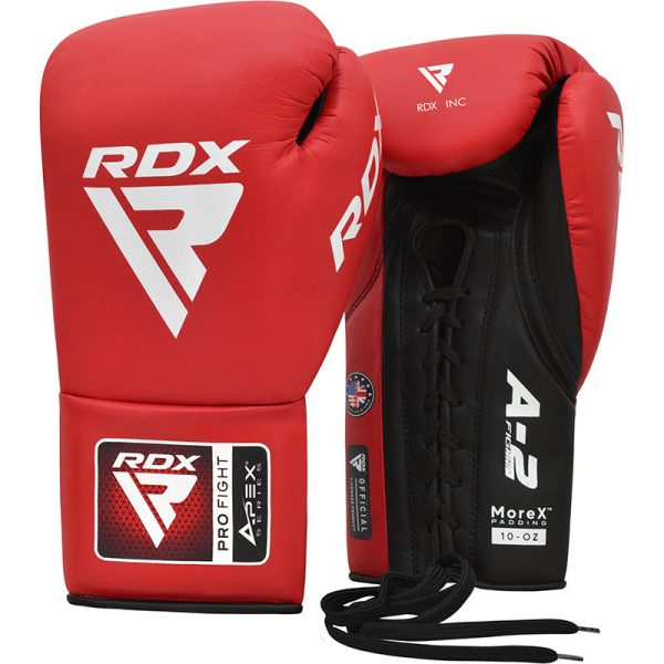 RDX APEX Competition/Fight Lace Up Boxing Gloves Blue / 8oz