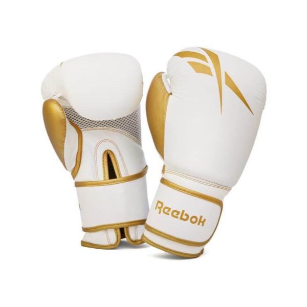 Reebok Boxing Gloves - White and Gold - 12oz