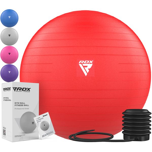 RDX B1 Inflatable Anti-Slip Yoga Ball with Portable Foot Air Pump Blue / 55cm