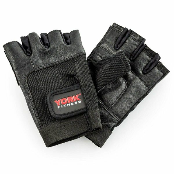 York Fitness Leather Weight Lifting Gloves