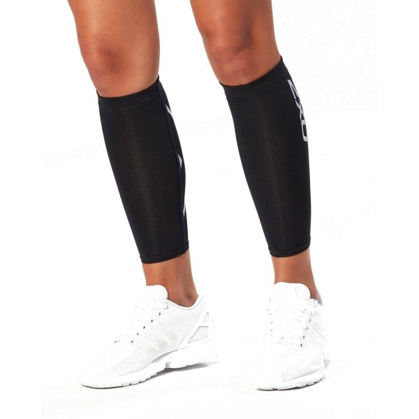 2XU COMPRESSION CALF GUARD - BLACK/BLACK / MEDIUM