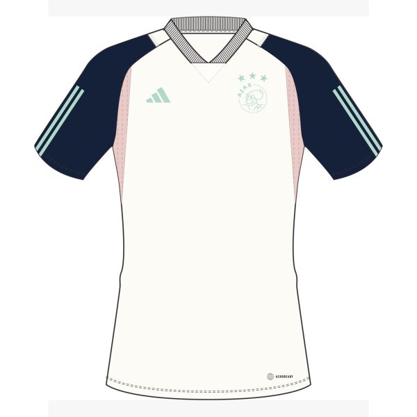 ADIDAS AJAX TRAINING JERSEY JNR - CORE WHITE/CLEAR MINT / MB 11-12Y