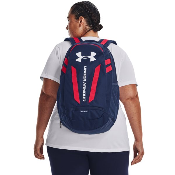 Under Armour UA HUSTLE 5.0 BACKPACK - NAVY/WHITE/RED / ONE SIZE