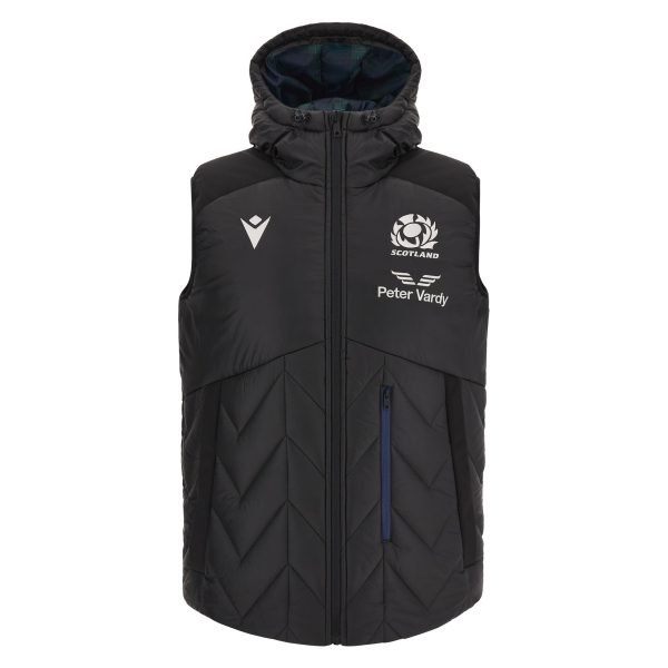 Macron SCOTLAND 23/24 PADDED GILET - BLACK/BLUE/TARTAN / 5X-LARGE