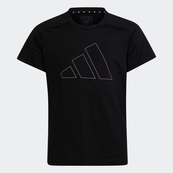 ADIDAS Girls TR-ES Tee - BLACK/WHITE / SG 9-10Y