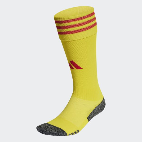 ADIDAS COVE RANGERS 23/24 GK SOCKS - TEAM YELLOW/TEAM COLLEGE RED / UK6.5-8