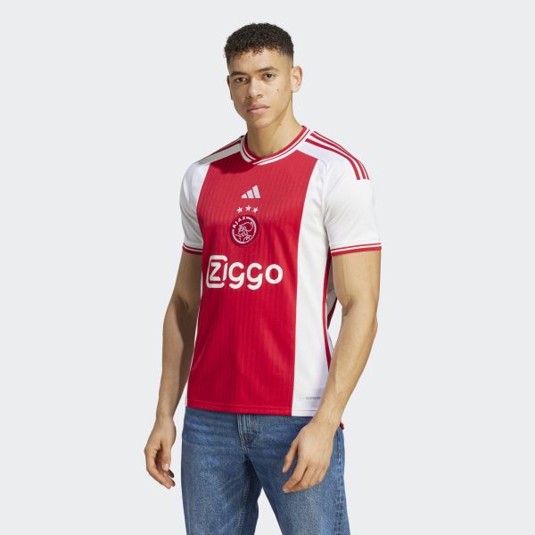 ADIDAS AJAX 23/24 HOME SHIRT - WHITE/BOLD RED / MEDIUM