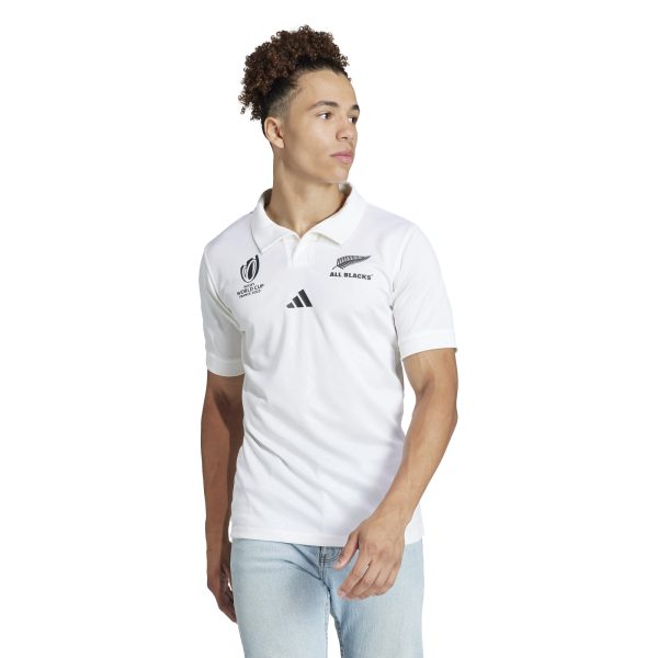 ADIDAS ALL BLACKS RWC AWAY SHIRT - WHITE/BLACK / LARGE