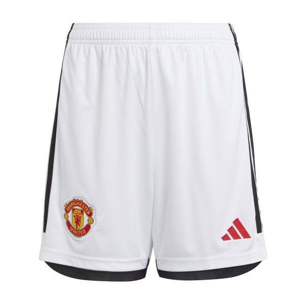 ADIDAS MAN UTD 23/24 HOME SHORTS JNR - WHITE / SB 9-10Y