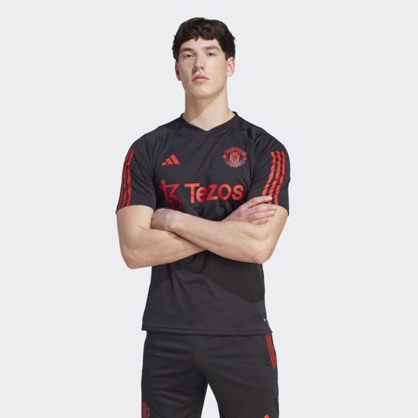 ADIDAS MAN UTD TRAINING JERSEY - BLACK / LARGE