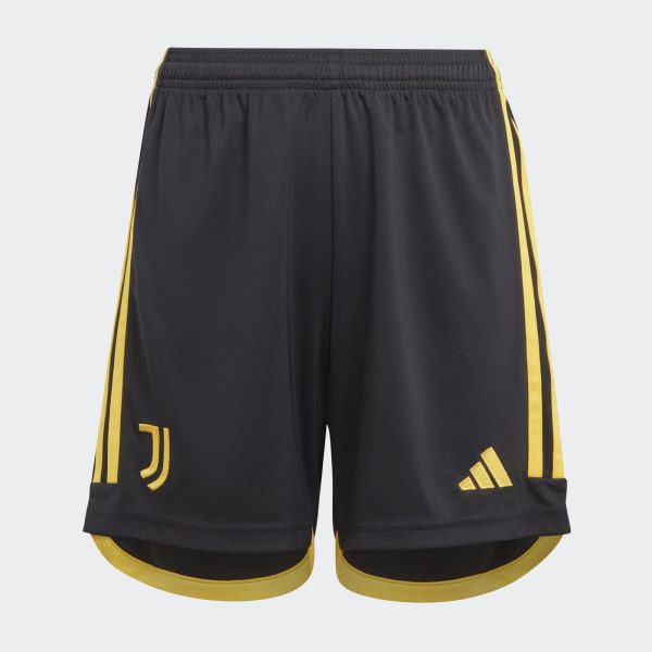 ADIDAS JUVENTUS 23/24 HOME SHORTS JNR - BLACK/BOLD GOLD / MB 11-12Y