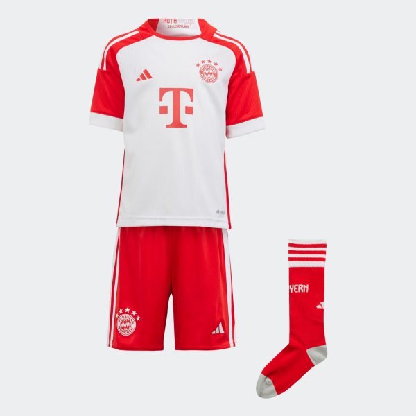 ADIDAS BAYERN MUNICH 23/24 HOME MINI KIT - WHITE/RED / 2/3YR