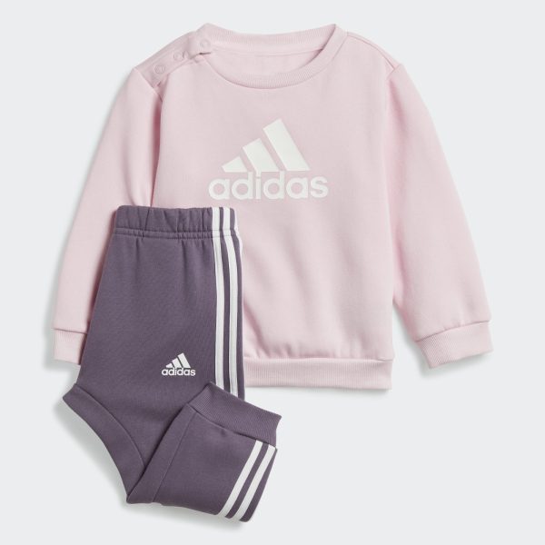 ADIDAS INFANT BADGE OF SPORT JOGGER SET - CLEAR PINK/WHITE/CLEAR PINK / 6-9M