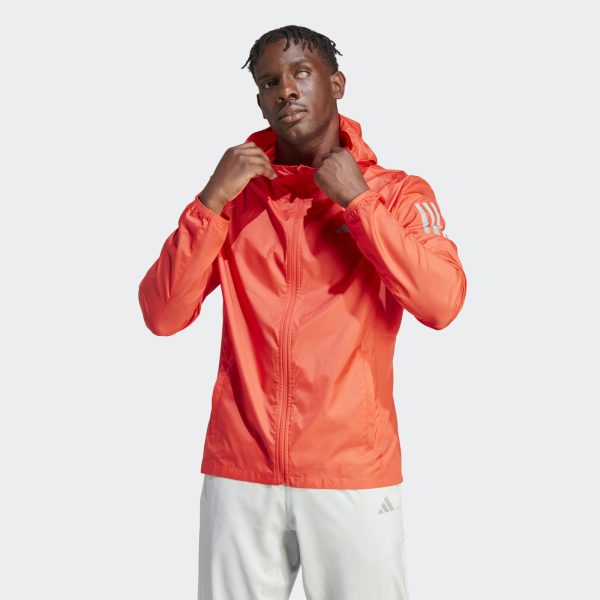 ADIDAS OWN THE RUN JACKET - BRIGHT RED / X-LARGE