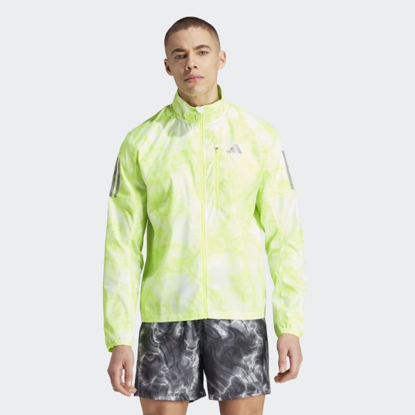 ADIDAS OWN THE RUN JACKET AOP - WHITE/LUCID LEMON / MEDIUM