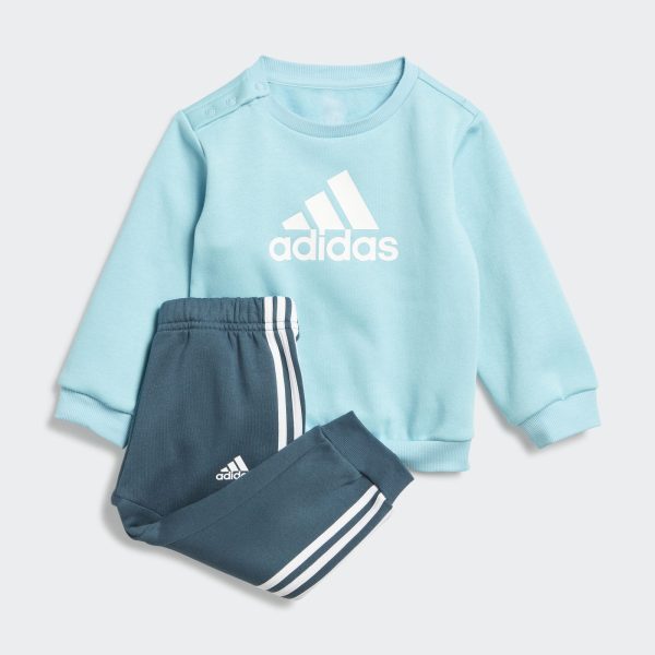 ADIDAS INFANT BADGE OF SPORT JOGGER SET - LIGHT AQUA/WHITE / 6-9M