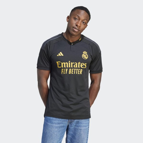 ADIDAS REAL MADRID 23/24 3RD SHIRT - BLACK / X-LARGE