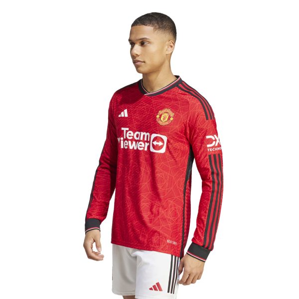 ADIDAS MAN UTD 23/24 HOME AUTHENTIC L/S SHIRT - TEAM COLLEG RED / SMALL