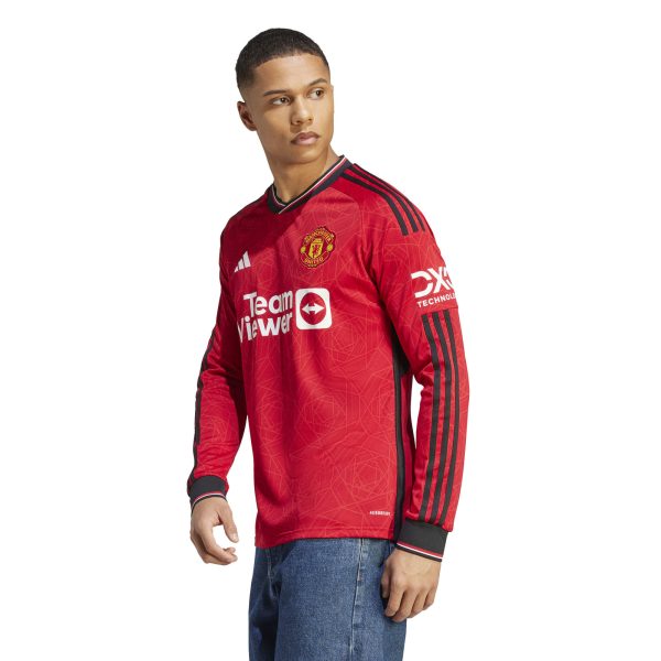 ADIDAS MAN UTD 23/24 HOME L/S SHIRT - TEAM COLLEG RED / LARGE