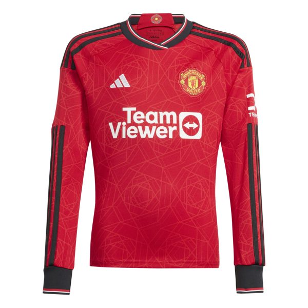 ADIDAS MAN UTD 23/24 HOME L/S SHIRT JNR - TEAM COLLEG RED / XLB 15-16Y