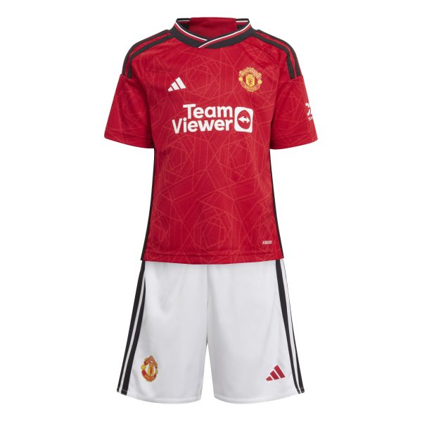 ADIDAS MAN UTD HOME 23/24 MINI KIT - TEAM COLLEG/WHITE / 3/4YR