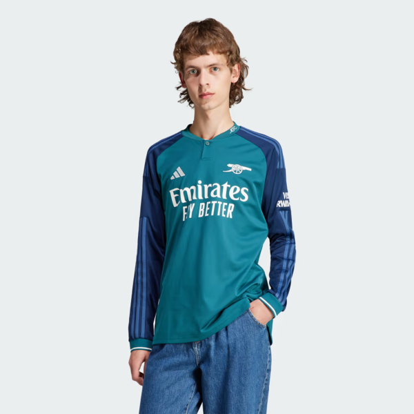 ADIDAS ARSENAL 23/24 3RD L/S SHIRT - RICH GREEN/COLLEGIATE NAVY / X-LARGE